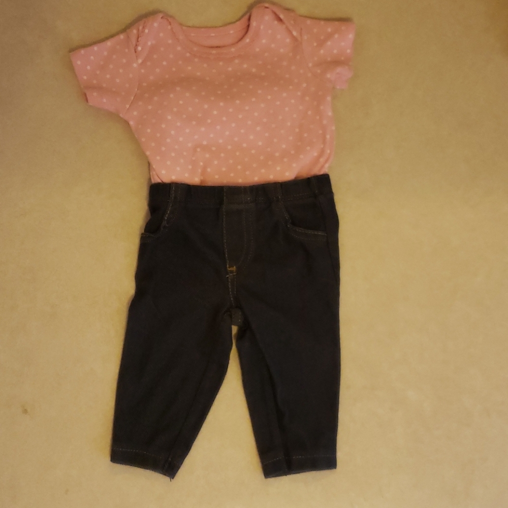 Two piece onesie and jegging outfit